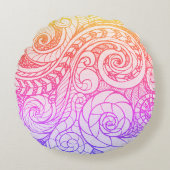 Colorful Doodle Round Pillow ラウンドクッション (正面)