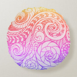 Colorful Doodle Round Pillow ラウンドクッション