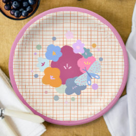Colorful Dopamine Flower Girl Paper Plate ペーパープレート