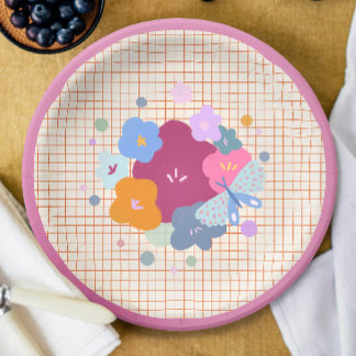 Colorful Dopamine Flower Girl Paper Plate ペーパープレート