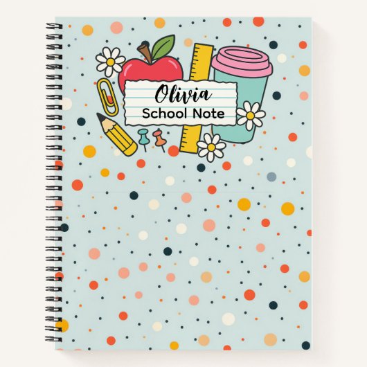 Colorful Dot Back to School Supplies  ノートブック (正面)