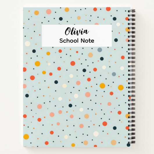 Colorful Dot Back to School Supplies  ノートブック (裏面)