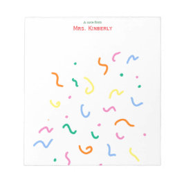 Colorful Dots & Curb Lines Kindergarden Teacher ノートパッド