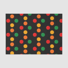 Colorful Dots on Black Retro Mid Century Modern 薄葉紙