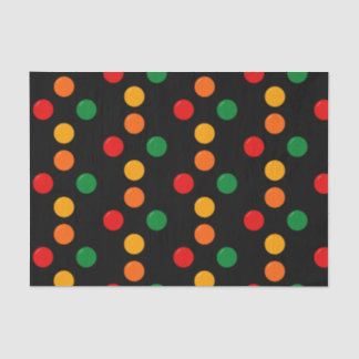 Colorful Dots on Black Retro Mid Century Modern 薄葉紙