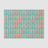 Colorful Dotty Flip Flop Pattern Teal 薄葉紙 (正面)