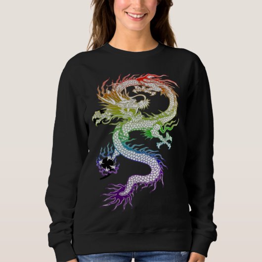 Colorful Dragon With Semi Colon  1 スウェットシャツ (正面)