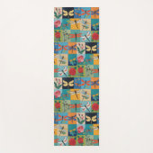 Colorful Dragonflies And Roses Patchwork ヨガマット (正面)