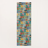 Colorful Dragonflies And Roses Patchwork ヨガマット (裏面)