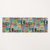 Colorful Dragonflies And Roses Patchwork ヨガマット (正面(横))