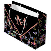 Colorful dragonflies personalized   ラージペーパーバッグ (正面アングル)