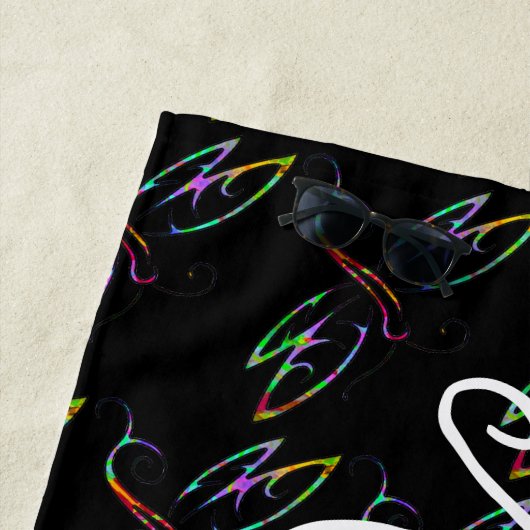 Colorful dragonflies personalized beach towel ビーチタオル (インサイチュ)