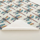 Colorful Dragonfly Pattern シェルパブランケット (3/4)