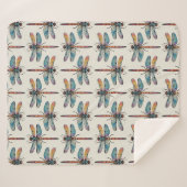 Colorful Dragonfly Pattern シェルパブランケット (正面(横))