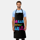 Colorful Dream Without Limits Quote Kitchen Apron エプロン (着用した状態)