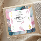 Colorful Drinks and Bottles Retirement Party スクエアシール