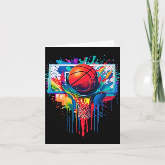 Colorful Drip Basketball Ball Hoop Slam Dunk Dripp カード (正面)