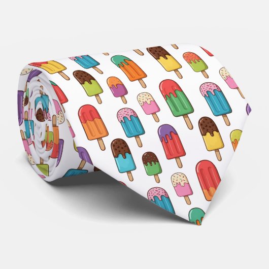 Colorful Dripping Popsicle Pattern ネクタイ (ロール)