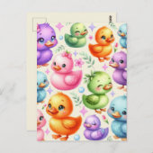 Colorful Ducklings ポストカード (正面/裏面)