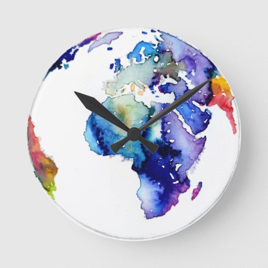 Colorful Earth ラウンド壁時計 (正面)