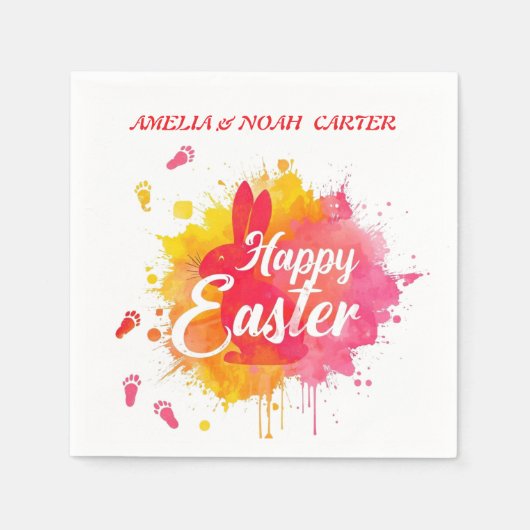 COLORFUL  Easter BRUNCH & HUNT スタンダードカクテルナプキン (正面)