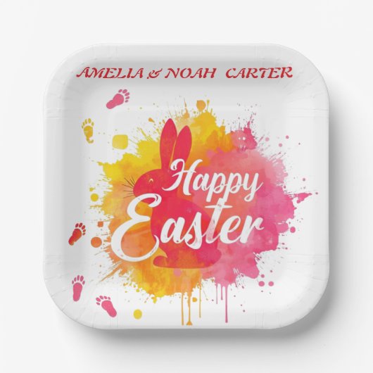 COLORFUL  Easter BRUNCH & HUNT ペーパープレート (正面)