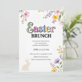 Colorful Easter Brunch Invitation | Floral Spring  招待状 (スタンド正面)