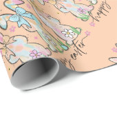 Colorful Easter Bunnies with Bows ラッピングペーパー (ロールコーナー)