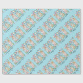 Colorful Easter Bunnies with Bows ラッピングペーパー (フラット)