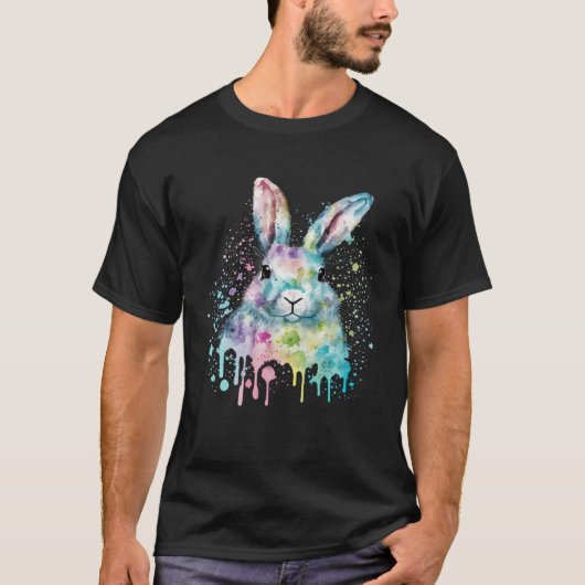 Colorful Easter Bunny Face Artsy Style Tシャツ (正面)