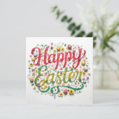 Colorful  Easter Card , Personalized Easter Card  シーズンカード (スタンド正面)