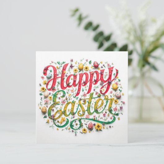 Colorful Easter Card , Personalized Easter Card シーズンカード (スタンド正面)