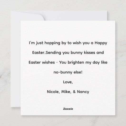 Colorful  Easter Card , Personalized Easter Card  シーズンカード (裏面)