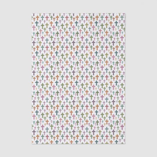 Colorful Easter cross patterned 薄葉紙 (正面)