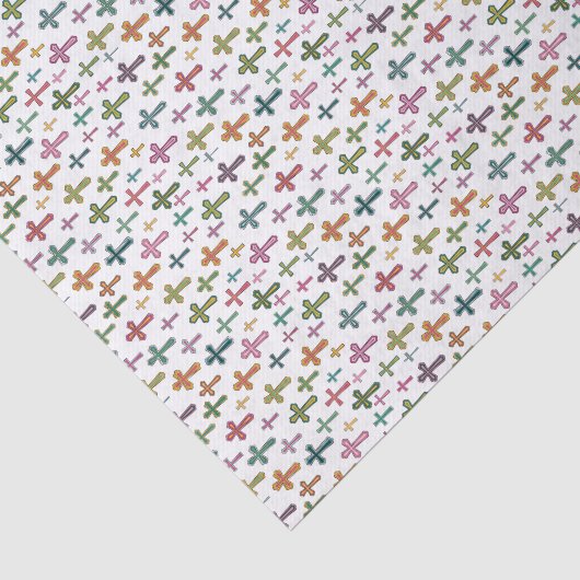 Colorful Easter cross patterned 薄葉紙 (詳細)
