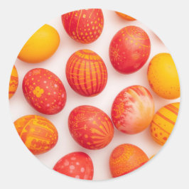 Colorful Easter Egg Hunt Classic Round Sticker ラウンドシール