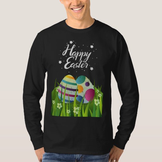 Colorful Easter Egg Hunting Easter Day Holiday Tシャツ (正面)
