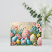 Colorful Easter Eggs and Flowers  シーズンポストカード (スタンド正面)