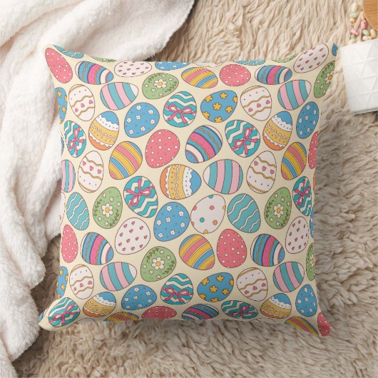 Colorful Easter Eggs Pattern クッション (ブランケット)