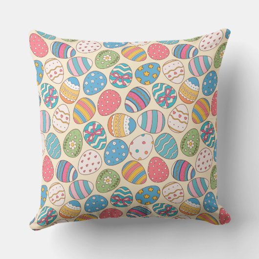 Colorful Easter Eggs Pattern クッション (裏面)
