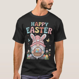 Colorful Easter Gnome Holding Basket Of Eggs Tシャツ