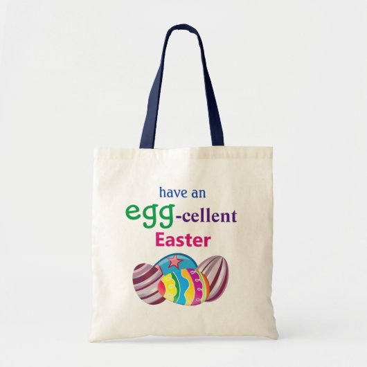 Colorful EGGcellent Easter Egg Tote Bag トートバッグ (正面)