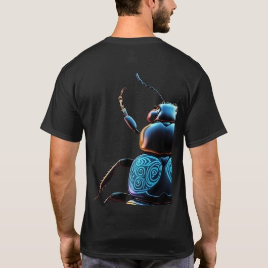Colorful Egyptian  Beetle – Pharaonic Art Design Tシャツ (裏面)