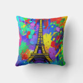 Colorful Eiffel painting クッション (裏面)