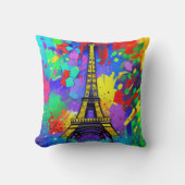 Colorful Eiffel painting クッション (正面)