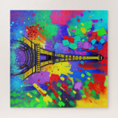 Colorful Eiffel painting ジグソーパズル (横)
