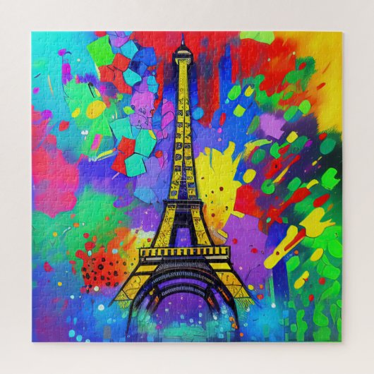 Colorful Eiffel painting ジグソーパズル (縦)