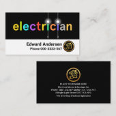 Colorful Electric Light Bulbs Lighting 名刺 (正面/裏面)