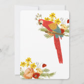 Colorful Elegant Floral Parrot Bird Baby Shower 招待状 (裏面)