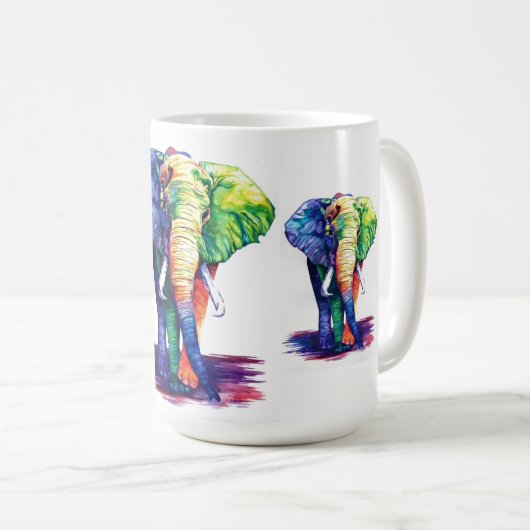 Colorful elephant コーヒーマグカップ (正面右)